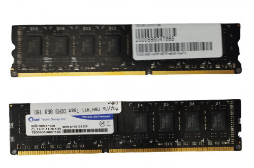 Модуль пам'яті для комп'ютера Team DDR3 8GB 1600Mhz (TED38G1600C11BK)