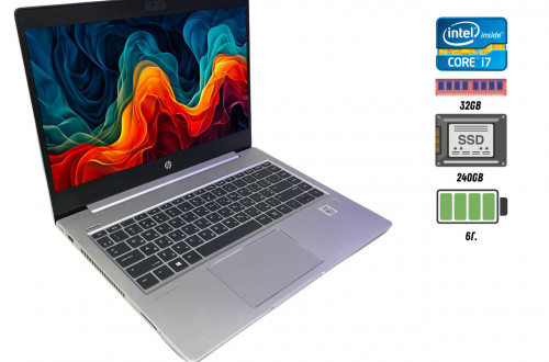 Ноутбук HP ProBook 440 G7 (14/i7-10510U/DDR4 32GB/SSD 240GB/зу 6г) (HSN-Q21C)