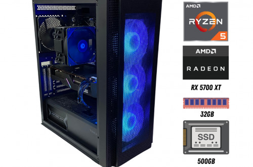 Ігровий комп'ютер V-Comp №175 (Ryzen 5 7500F/DDR5 32GB/SSD 500GB/RX 5700 XT 8GB) (V-Comp №173)